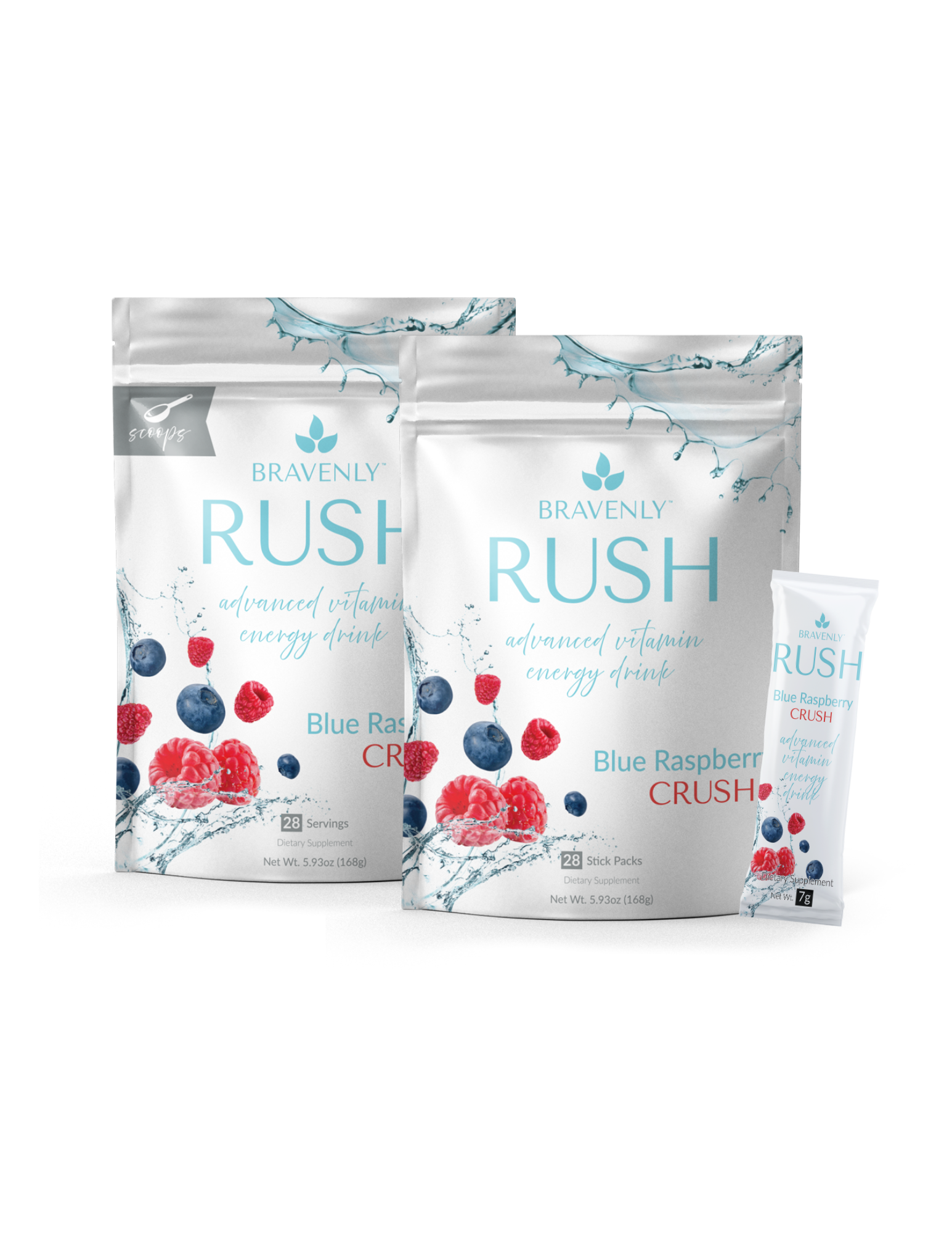 Bravenly Rush Blue Raspberry Energy Mix