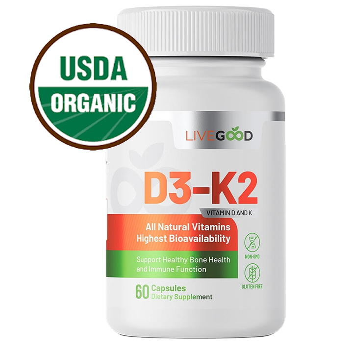 LiveGood Organic Vitamin D3 K2 supplement
